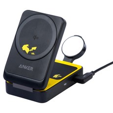 ANKER 皮卡丘 MagGo 15W 三合一 充電座 磁吸 Qi2 相容 Apple Watch 黑色 B2557 18個月保固
