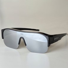 Laco Obli 過眼鏡 眼鏡外戴護目鏡 太陽眼鏡, 黑色水晶(鏡框) + 銀色(鏡面), 1個