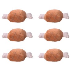 티티펫 강아지 갈비봉 봉제 삑삑이 장난감, 혼합색상, 6개