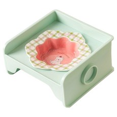 파스텔펫 반려동물 퍼피 체크 세라믹 식기 FREE 19.5 x 10 cm, 그린, 1개