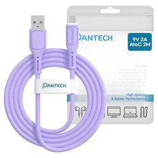 팬택 A타입-C타입 고속 파스텔 케이블, 1개, 퍼플, 2m