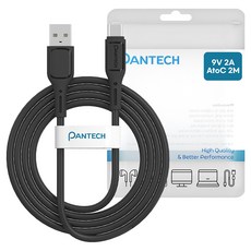 팬택 A타입-C타입 고속 파스텔 케이블, 1개, 블랙, 2m