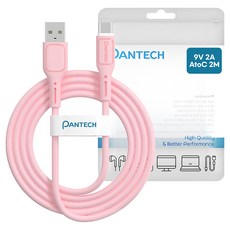 팬택 A타입-C타입 고속 파스텔 케이블, 1개, 핑크, 2m