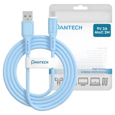 팬택 A타입-C타입 고속 파스텔 케이블, 1개, 블루, 2m