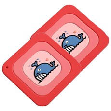 마스마켓 방수 실리콘 식탁 매트, 레드, 2개