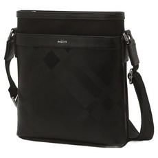 헤지스 가죽 체크 실버로고 크로스백 HJBA6E172BK