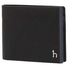 HAZZYS 線條配色牛皮短夾 HJWA6E032BK