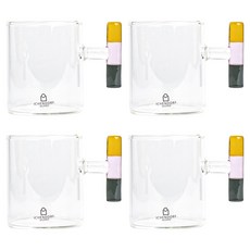 이첸도르프 안달루시아 컬러 손잡이 유리잔 커피컵, 혼합색상, 4개