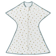 Starbean 新生兒用圖案雙拉鍊舒適包巾 S