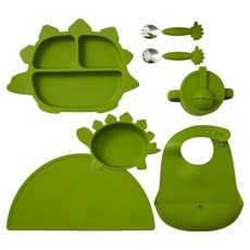 퍼펙션 유아용 공룡 플래티넘 실리콘 흡착 식기 7종 세트, 공룡 7종, 1개