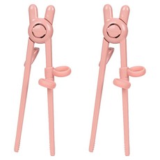 아가드 유아 연습용 실리콘 교정젓가락, 테라코타 로즈, 2개
