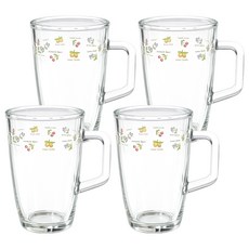 바칠레 손잡이 빅 머그컵 530ml, 쁘띠 플라워, 4개 쁘띠 플라워, 4개