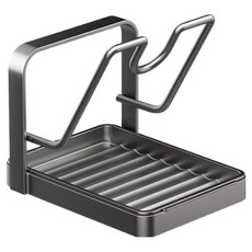 라이프인트 주방 냄비 뚜껑 국자 씽크대 정리 단층 거치대 25cm, 그레이, 1개