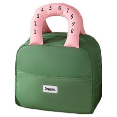 탑피아 직장인 귀여운 보온 보냉 휴대용 도시락 가방, 그린, 1개