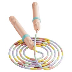 업픽 소프트 구슬 꼬임방지 줄넘기, 1개, 무지개 핑크