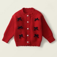 조이멀티 홀리데이 리본 긴팔 니트 가디건