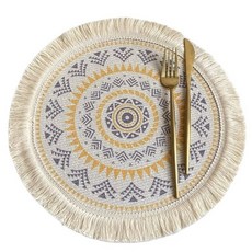 하미룸 보헤미안 레트로 폴리에스터 테이블 매트, 보헤미안 9, 1개, 33cm