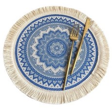 하미룸 보헤미안 레트로 폴리에스터 테이블 매트, 보헤미안 7, 1개, 33cm