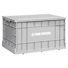 ONE HOUSE 75L 61寬藤原工業風折疊收納箱 高款 OH-Q261-H1, 淺灰色, 1個