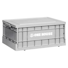 ONE HOUSE 35L 52寬藤原工業風折疊收納箱 矮款 OH-Q261-E1, 淺灰色, 1個