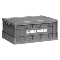 ONE HOUSE 23L 47寬藤原工業風折疊收納箱 矮款 OH-Q261-B2, 泥灰色, 1個