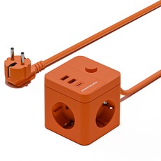 제니퍼룸 큐브 멀티탭 3구 JRG-MP2401COG, 오렌지, 1개