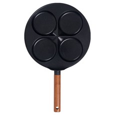 Truecook 電磁爐胡桃木4格陶瓷煎蛋鍋 黑色, 29cm, 1個