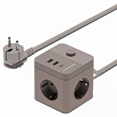 제니퍼룸 큐브 멀티탭 3구 JRG-MP2401CBR, 브라운, 1개