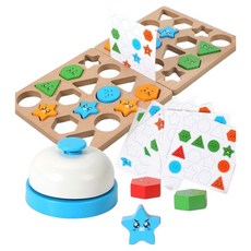 Brain Kids 雙人圖形表情配對拼圖 32片 + 活動板 2片 + 鈴鐺套組, 1個