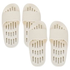 샤바스 부드러운 플랫 물빠짐 욕실화, 화이트, 2개