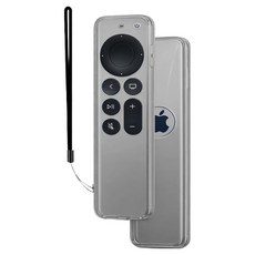 애플TV 4K 2세대 3세대 리모컨 호환 풀커버 투명 케이스, 1개, 그레이
