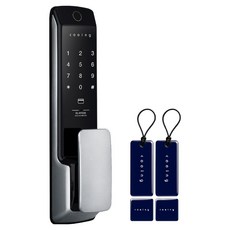 쿠잉전자 무타공 푸시풀 지문인식 디지털 도어락, DL-HY03S, 고객직접설치