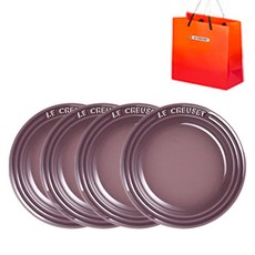 르크루제 원형접시 19cm x 4p 쇼핑백S, 1개, 원형접시 19cm x 4p, 쇼핑백S, 피그