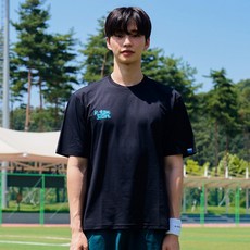 케이텐션 그래픽 래터링 오버핏 배드민턴 반팔 티셔츠 K85ST806U