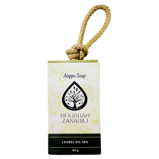 MOUSBAH ZANABILI 薩納貝莉 16%月桂完美呵護 懸掛式阿勒坡皂, 150g, 1個