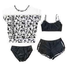 Summer love 夏之戀 大女四件式泳衣 C2470497002, 黑色