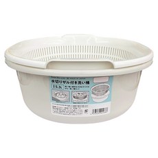 Sanada Seiko 蔬果瀝水洗菜盆 5.3L, 白色, 1個