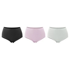 GIAT 吉亞特 石墨烯柔絲無縫中腰內褲 點織紋 3件組, 晶石黑 + 藕荷紫 + 霧綠灰