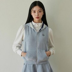 HALEY 高爾夫女款類羊毛連帽全拉鍊背心馬甲 HWBKV1405