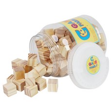 가베가족 큰솔 원목쌓기 실속형 2.5cm 100p + 통 세트 KS0156, 혼합색상, 1세트