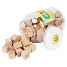 GabeFamily Keunsol 原木堆疊積木 3cm 100入 + 收納盒套組 KS0160