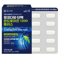 Chong Kun Dang 鍾根堂 Pharm 關節軟骨健康365 黏多醣蛋白 蛋白 軟骨素 Plus 1200 鯊魚軟骨, 1個, 60錠