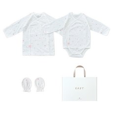 베이비앤아이 신생아용 하트 메쉬 배냇저고리 + 배냇슈트 + 손싸개 선물세트
