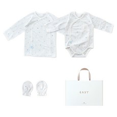 BABY&I 新生兒用愛心網眼蝴蝶衣 + 新生兒連身衣 + 防抓手套禮盒組