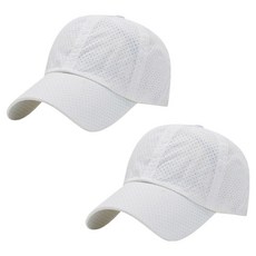 바른픽 러닝 모자 남자 메쉬 대두 캡, 화이트, 2개