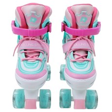 롤링스타 아동용 뉴키즈 인라인 발광휠 스케이트, 민트, 1개