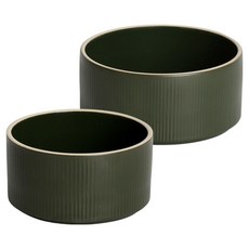 윤도자기 차곡 공기대접 2종 세트, 딥그린, 1세트, 밥공기 + 국대접