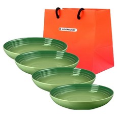 르크루제 파스타 샐러드 볼 22cm + 쇼핑백, 4개, 단품, 밤부그린