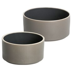 윤도자기 차곡 공기대접 2종 세트, 챠콜, 1세트, 밥공기 + 국대접