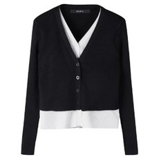 GGPX 여성용 페미닌 V넥 골지 레이어드 니트 가디건 GOACK005D